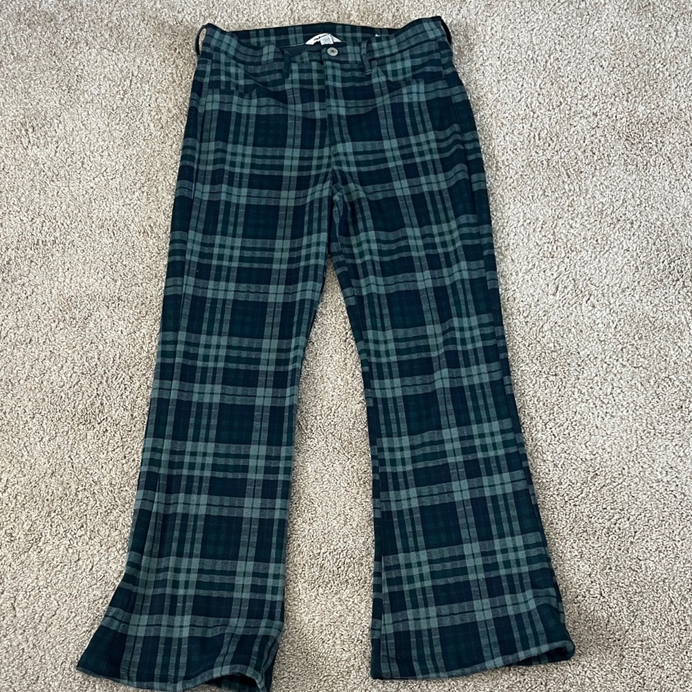 Plaid flare pants